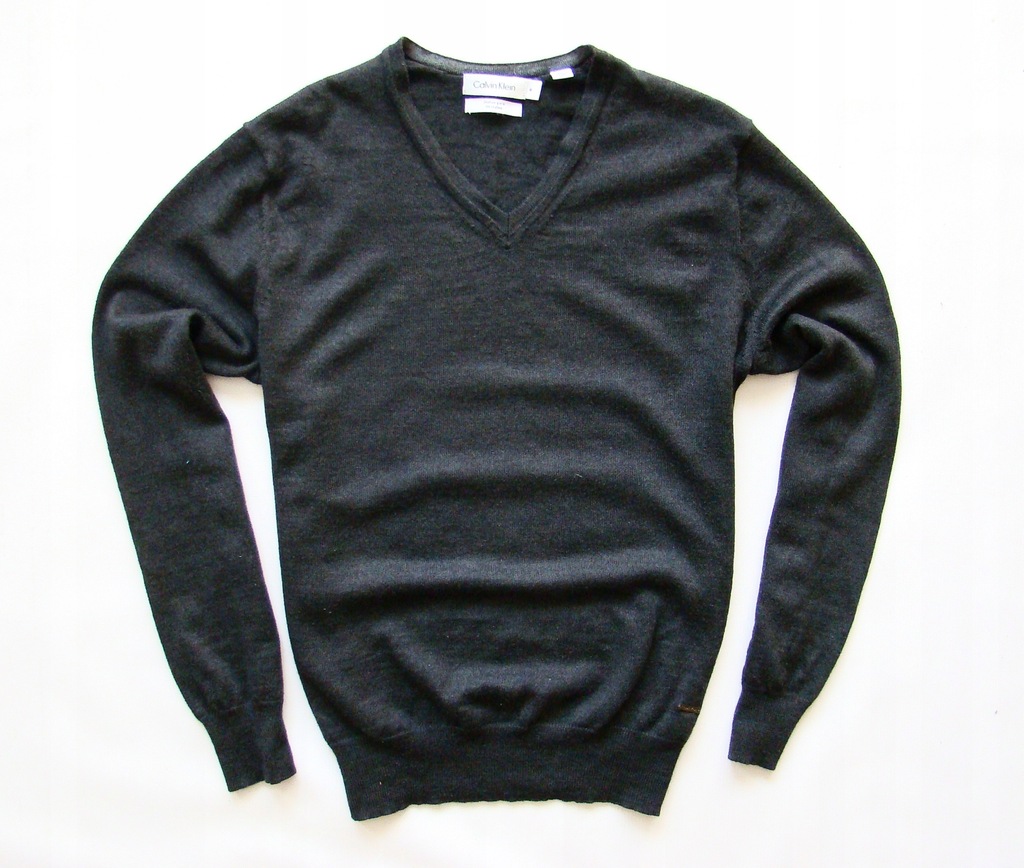 Calvin Clain świetny markowy sweter 50% wool roz M
