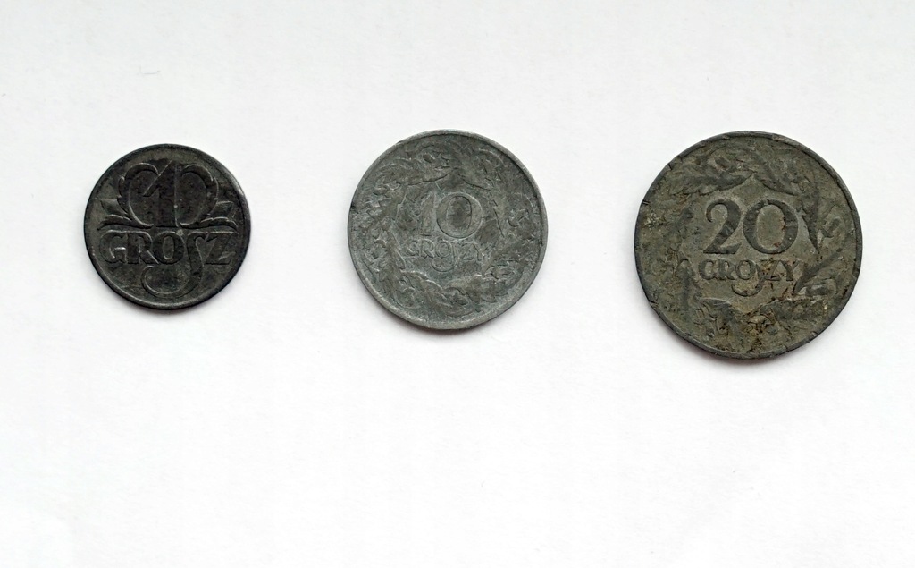 Kolekcja 1 grosz, 10, 20 groszy okupacja 1939 1923