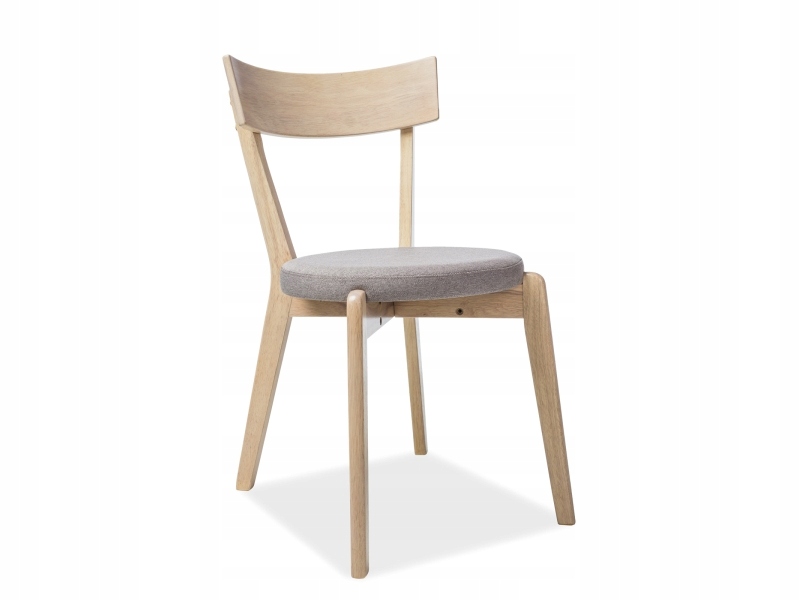 Krzesło drewniane DĄB MIODOWY / SZARY tkanina