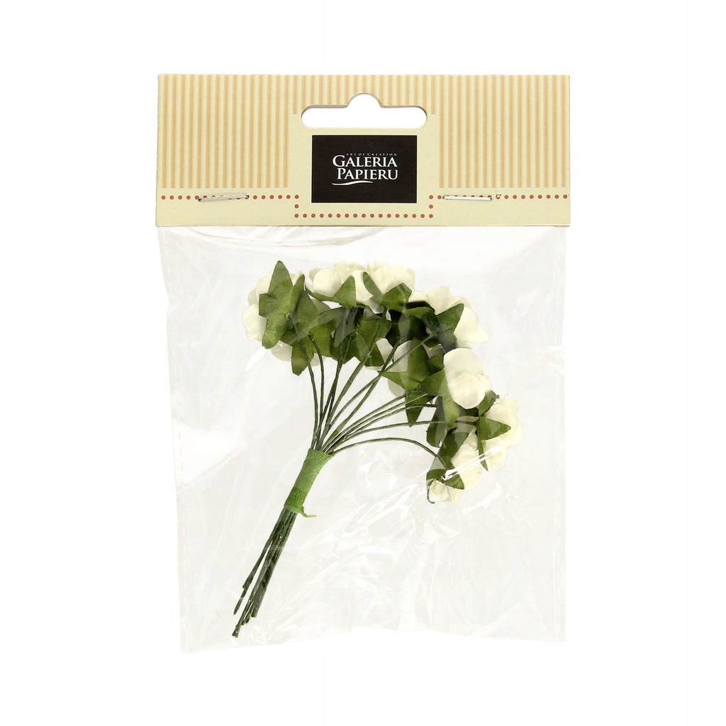 Kwiaty papierowe bukiecik róże kremowe (12)