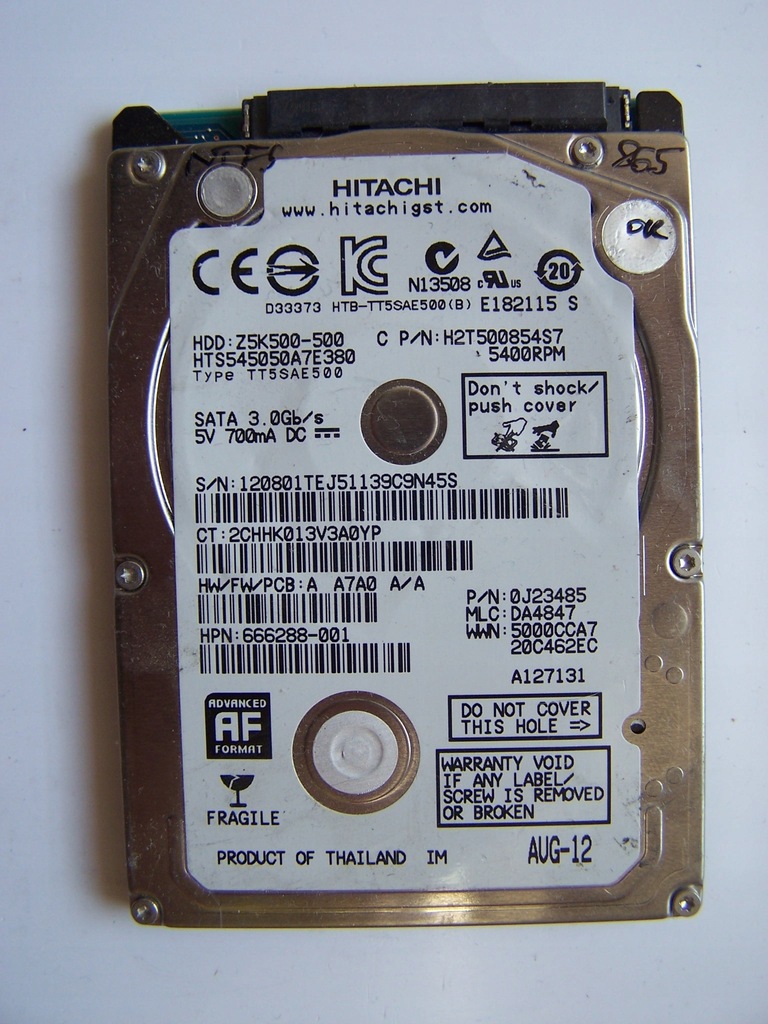 Dysk 2,5" Hitachi 500GB SATA
