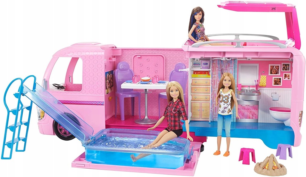 BARBIE WYMARZONY KAMPER WIELKIE AUTO MATTEL FBR34