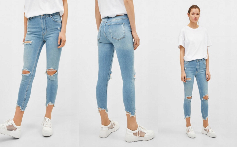 09L128 BERSHKA__NT8 SPODNIE RURKI JEANS RIPPED__XS