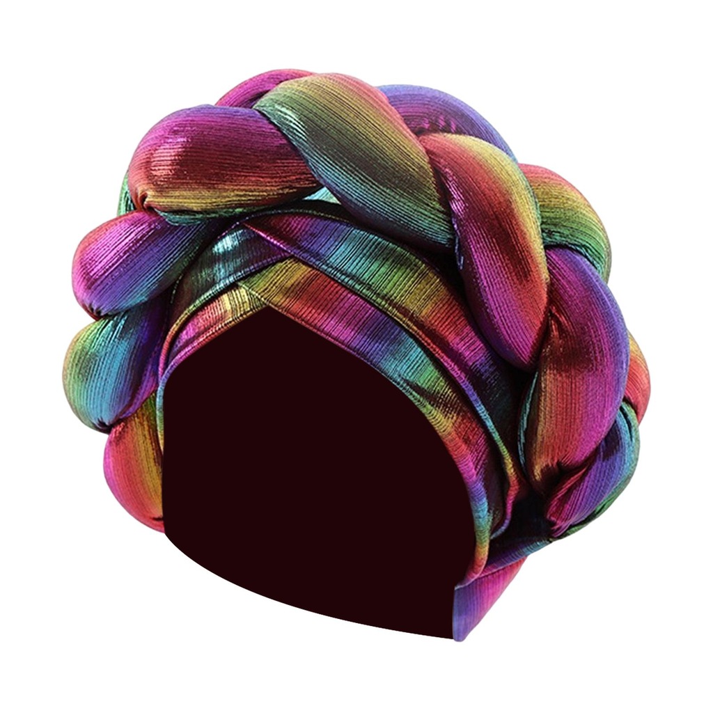 African Turban Wrap Headwear Hijab Bonnet Violet