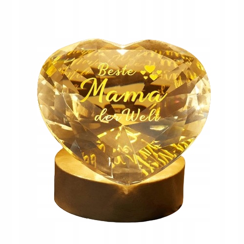 PREZENT URODZINOWY DLA MAMY NA DZIEŃ MATKI LAMPKA NOCNA KRYSZTAŁOWA 8x8 cm