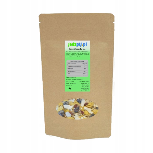 MUSLI MUESLI TROPIKALNE OWOCOWE 1KG NIESIARKOWANE 12344218566