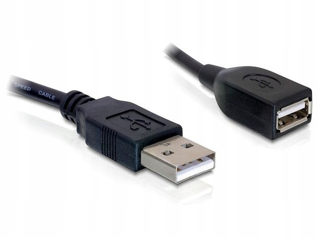 Przedłużacz USB 0.15m czarny Delock