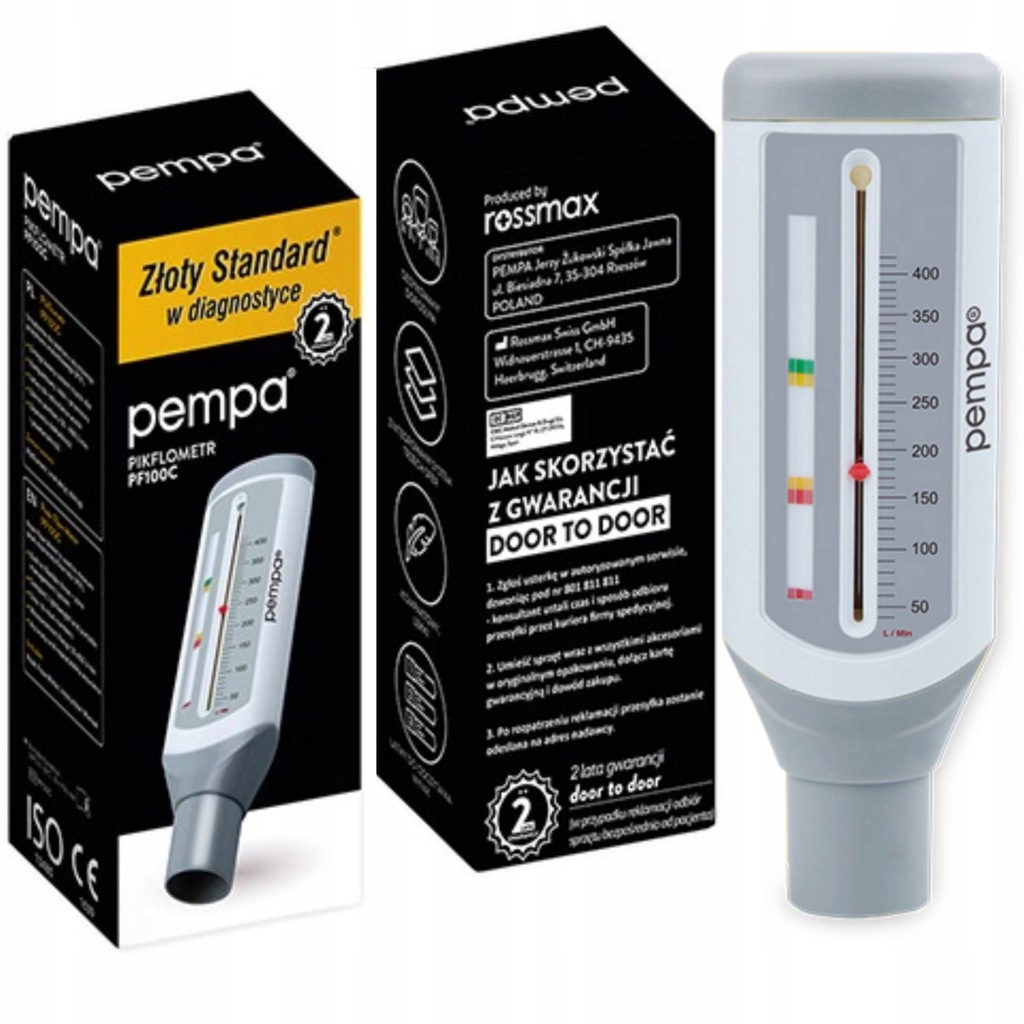 Pikflometr dla dzieci PF100C PEMPA kontrola astmy pomiar szczytowego PEF
