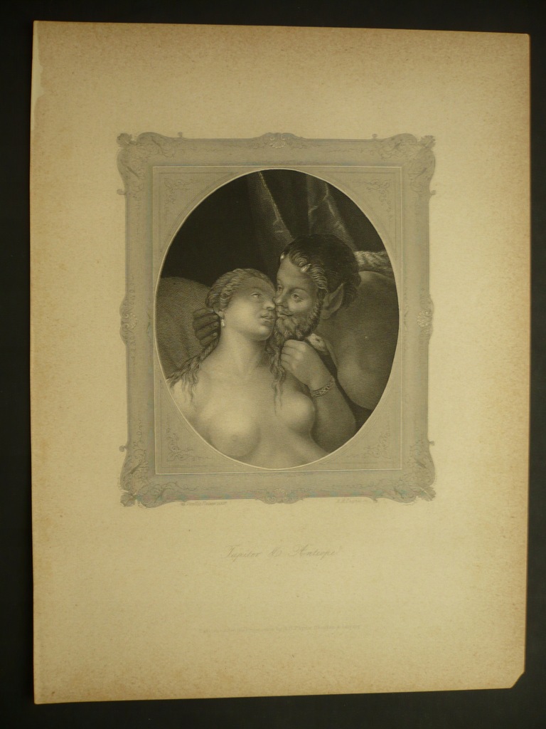 Vicello Tiziano, Erotyk - Jupiter i naga Antiope, oryg 1852