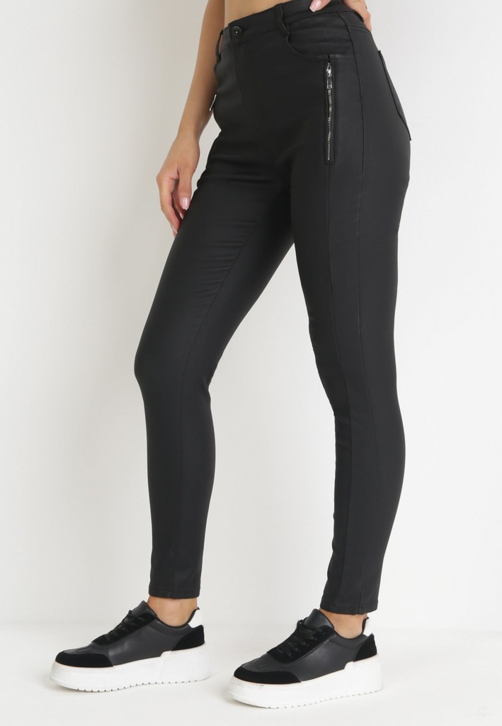 Born2Be Czarne Spodnie damskie 36 Skinny Gładkie