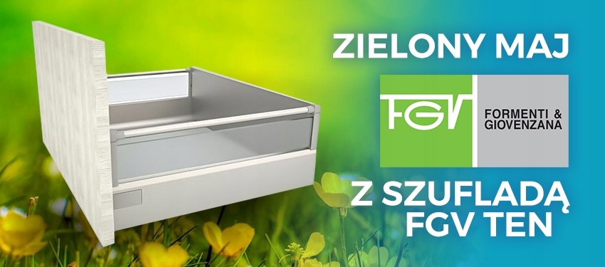 FGV prowadnica szuflady FGV TEN 450MM SZARA zestaw