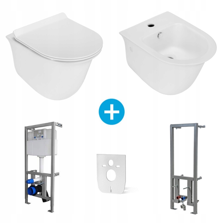 Zestaw 6w1- Miska WC NEVE Venlo Rimless + Deska