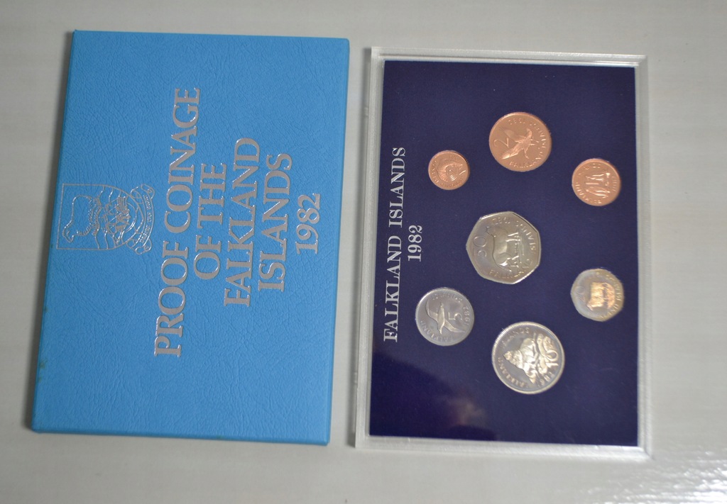 Falklandy - stempel lustrzany - 1982 zestaw rocznikowy - 7 monet