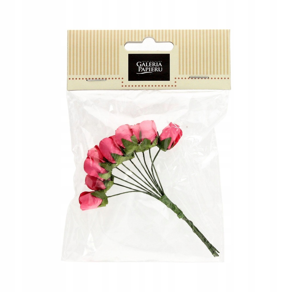 Kwiaty papierowe bukiecik tulipany różowe (10)