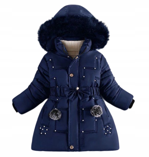 Kurtki dziewczęce Zimowe ciepłe kurtki puchowe ROZ 110-150cm