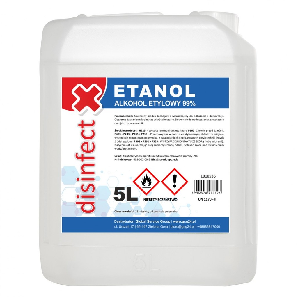 ETANOL - Alkohol etylowy skażony DISINFECT 99% 5L