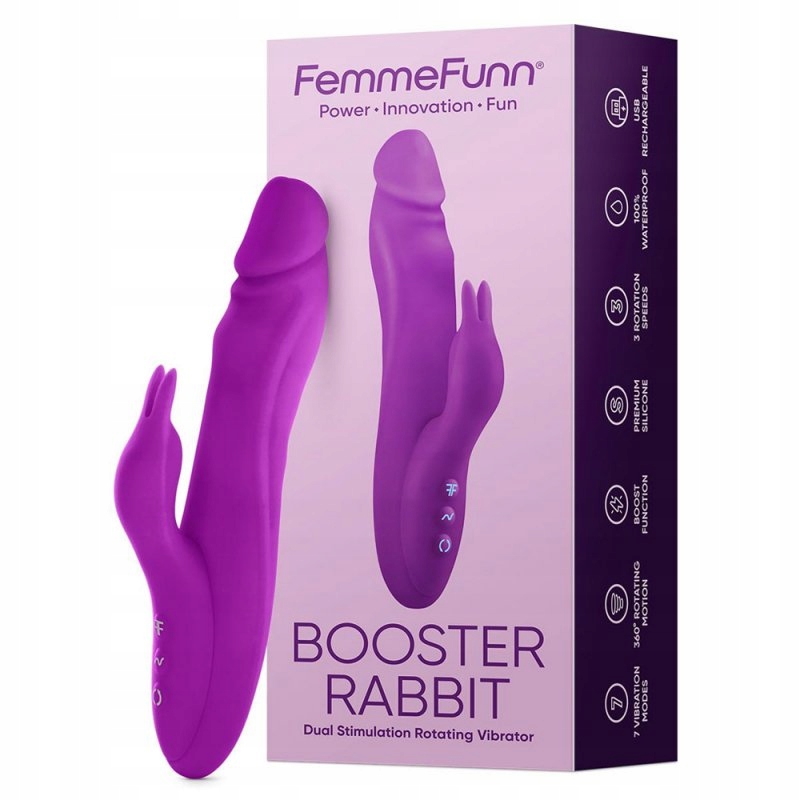 Wibrator mocno stymulujący Booster Rabbit Violet