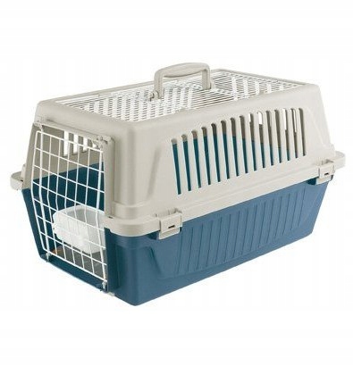 Ferplast Atlas 20 Open - transporter z otwieranym sufitem beżowo-niebieski