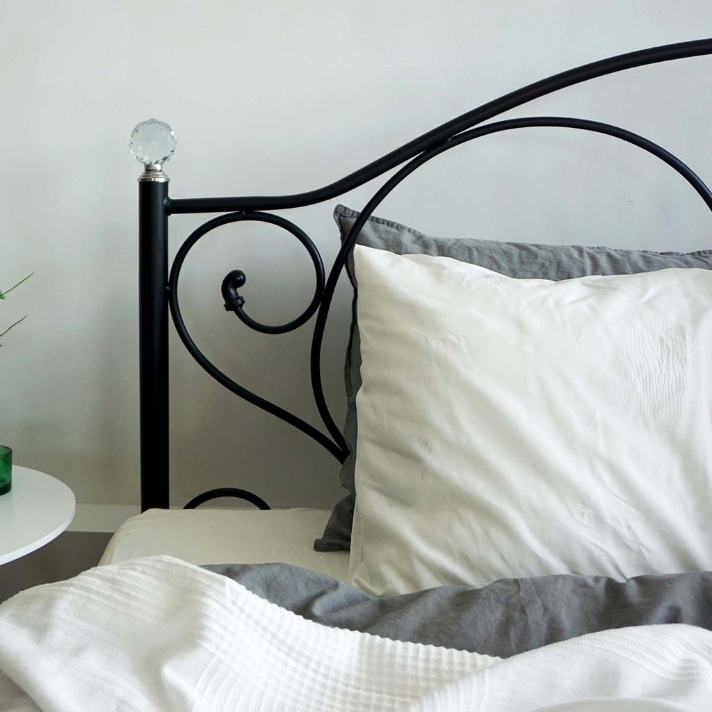 Łóżko metalowe czarne 140x200 z materacem - 6914321328 - oficjalne