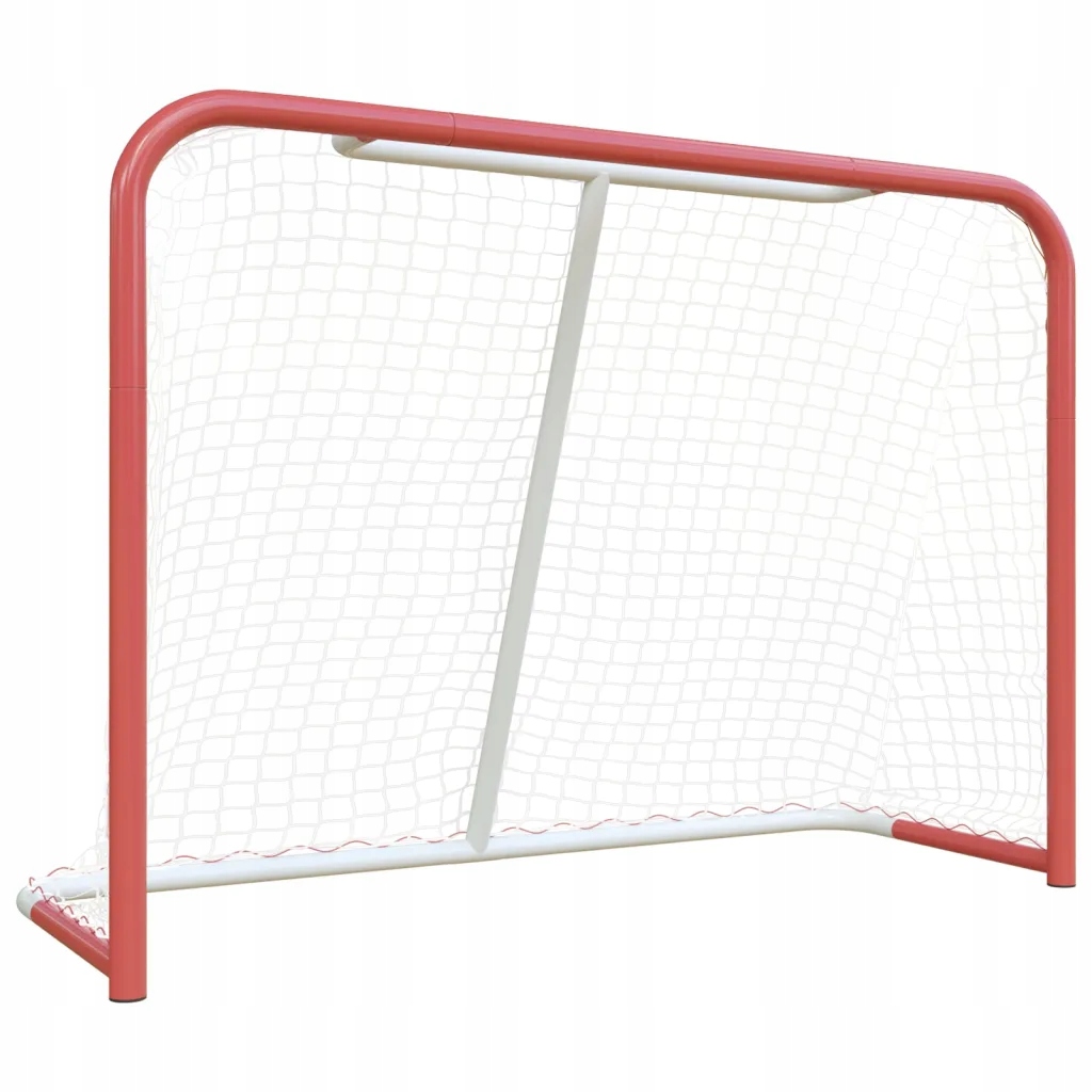 Bramka do hokeja, z siatką, czerwono-biała, 153x60