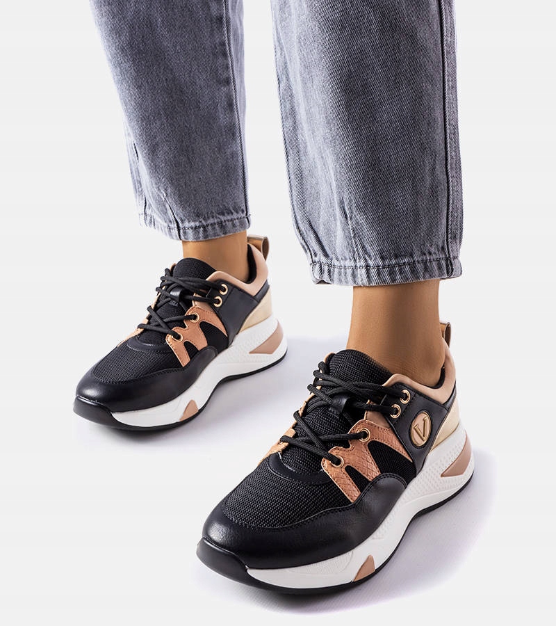 Czarno-złote sneakersy Vinceza 21862 rozmiar 37