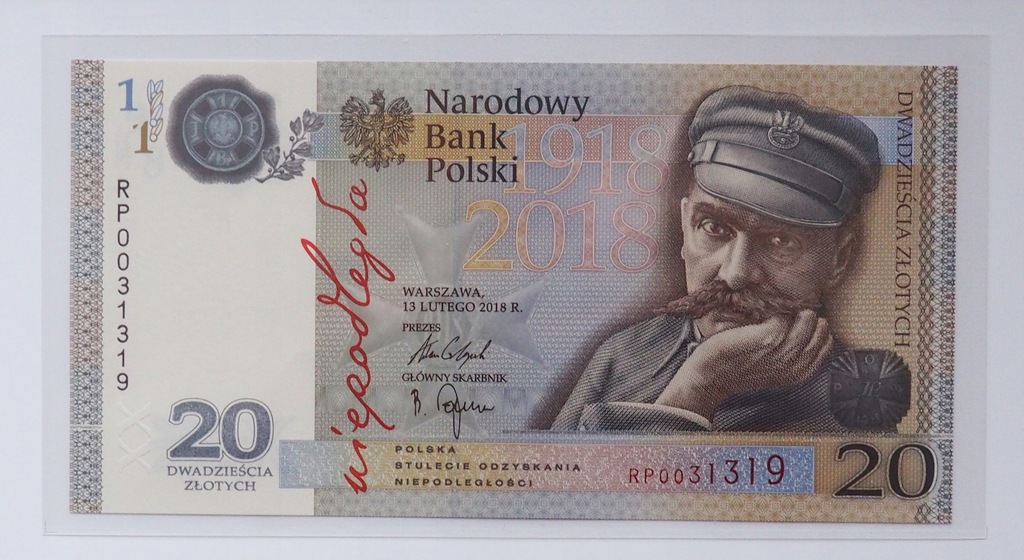 20 zł Niepodległość Piłsudski RP0031319 - 2018