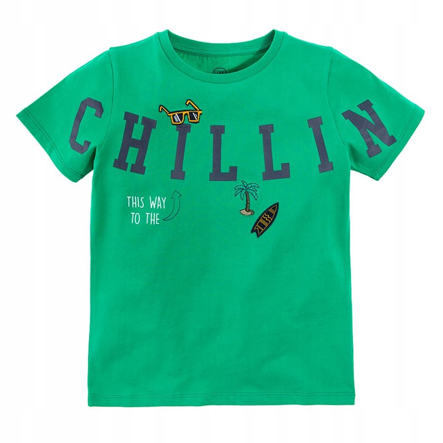 Cool Club T-shirt chłopięcy zielony Chillin 98