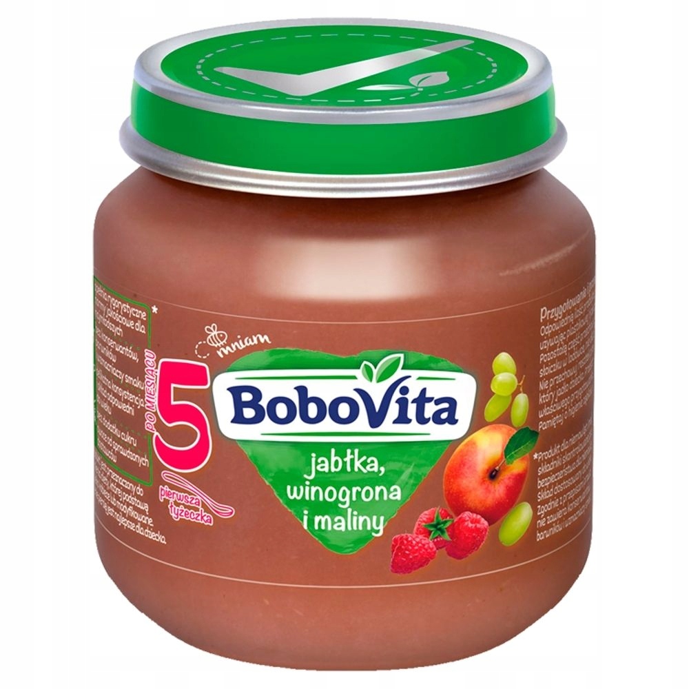 BoboVita Jabłka winogrona i maliny po 125 g