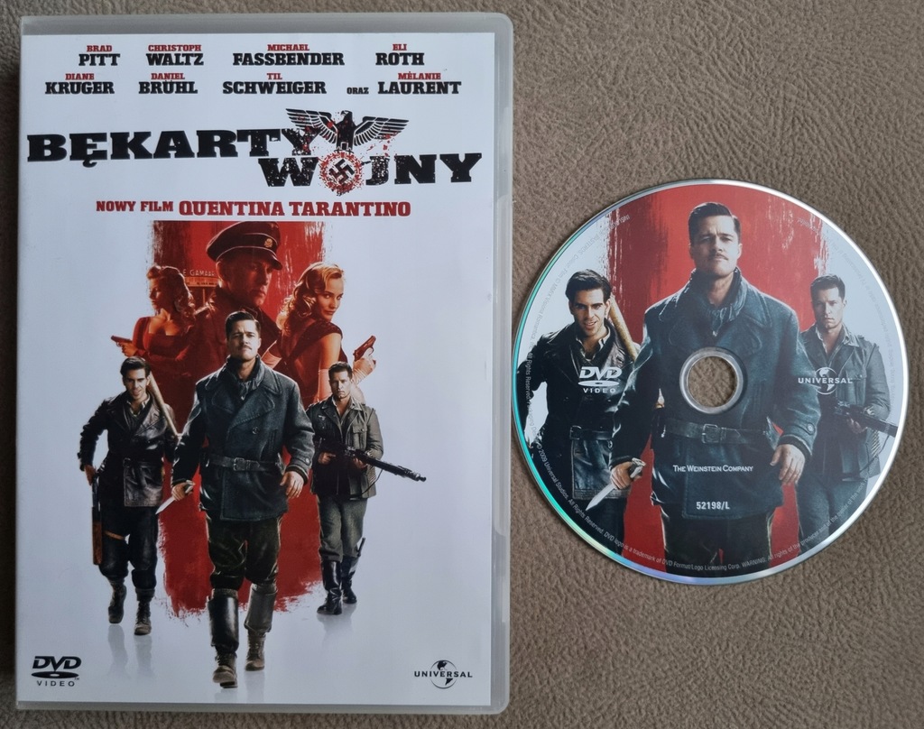 BĘKARTY WOJNY DVD QUENTIN TARANTINO PITT KRUGER WALTZ