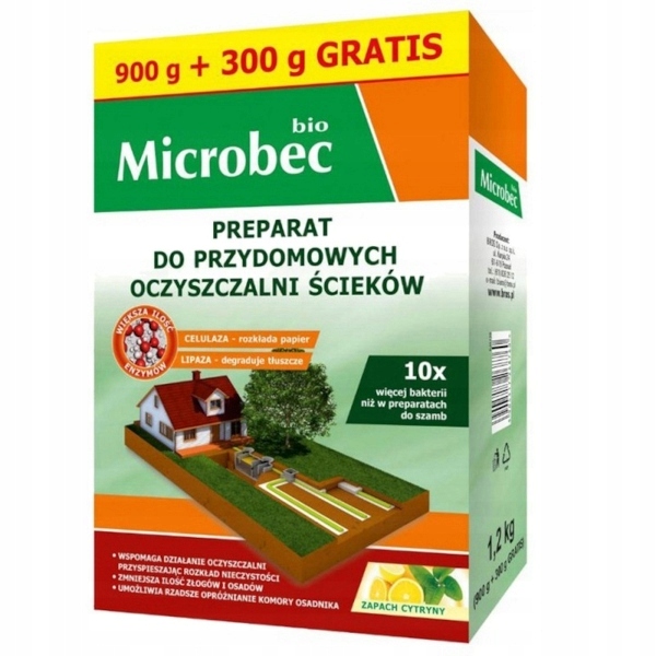 Microbec Preparat do szamb zapach cytryny 1,2 kg