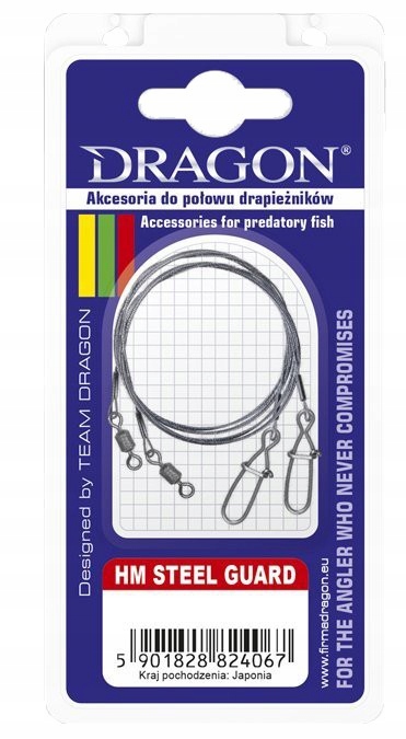 PRZYPON DRAGON HM 7X7 STEEL GUARD CARBON 30CM 10KG