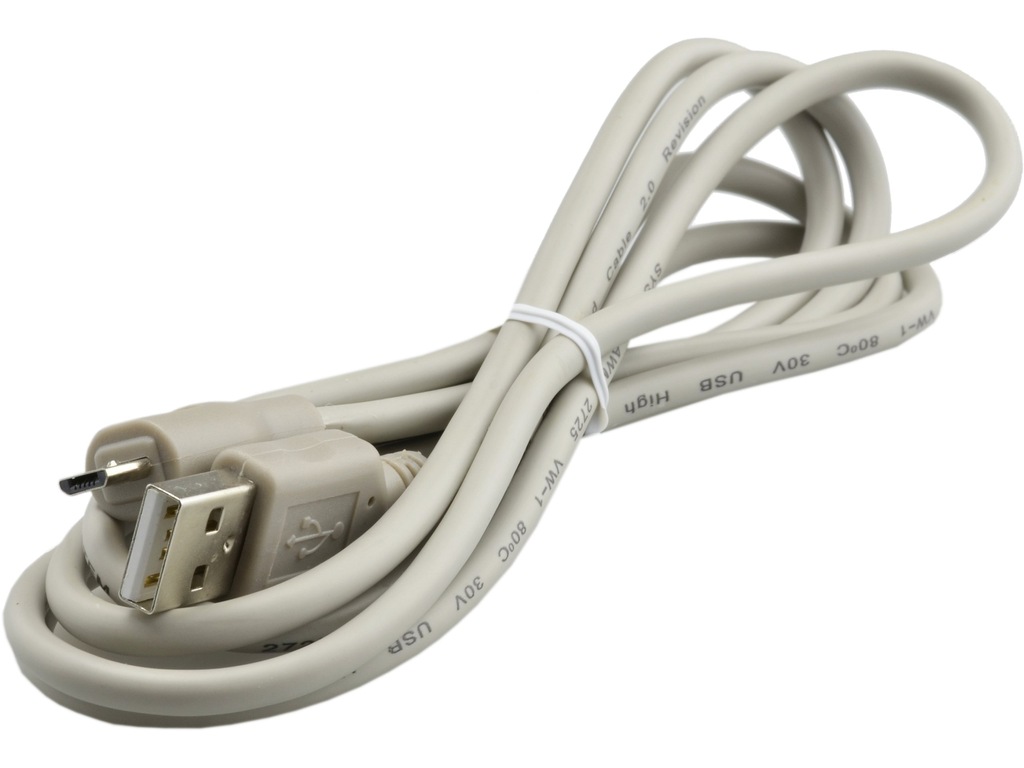 Kabel USB 2.0 A / micro-B (wtyk / wtyk) czarny 1,5-1,8m