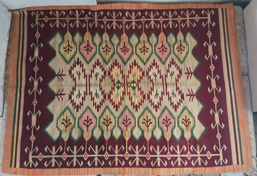 KILIM - DUŻY DO ZAWIESZENIA - LATA 20/30 - ART DECO - GLINIANY KOŁO LWOWA