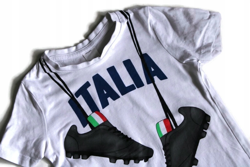 ag779*C&A* Biały t-shirt ITALIA piłka 104