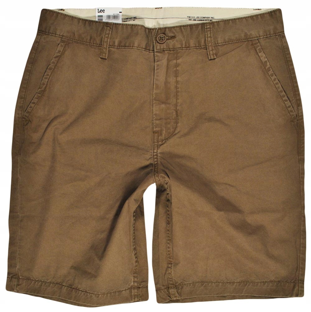 LEE spodenki BROWN regular CHINO SHORT _ W36