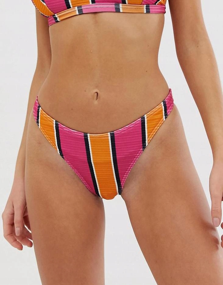 ASOS DESIGN__XDI DÓŁ OD BIKINI FIGI W PASKI__XS