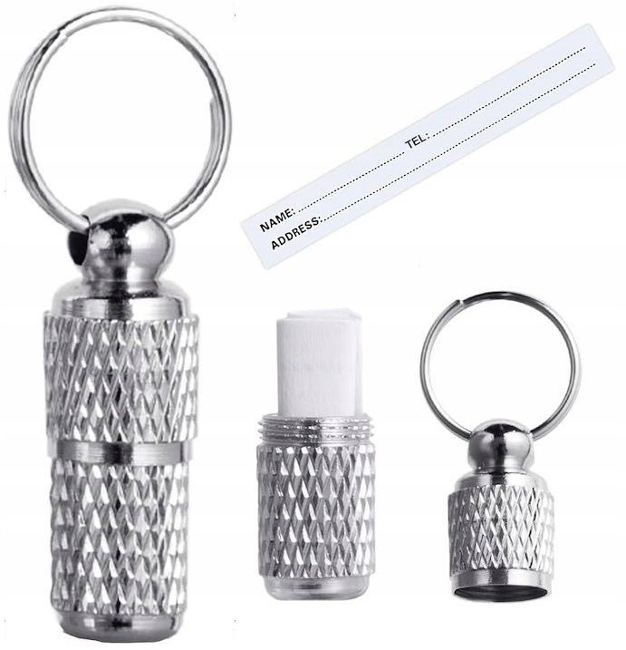 Adresówka metalowa zakręcana dla psa kota identyfikator adresatka mała