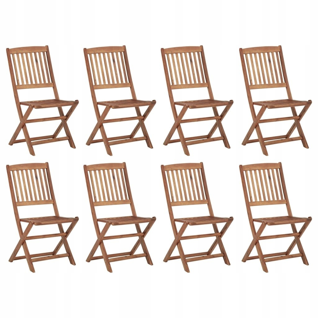 Składane krzesła ogrodowe, 8 szt., lite drewno aka