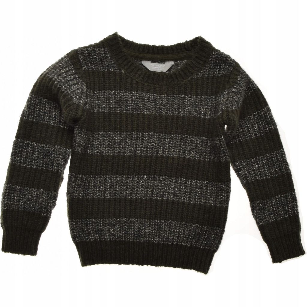 PRIMARK sweterek chłopięcy z Dodatkiem Wełny w Paski 92 nowy
