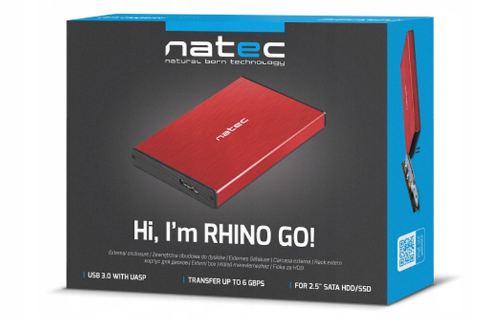 Купить Корпус жесткого диска Natec Rhino GO 2.5 SATA USB 3.0: отзывы, фото, характеристики в интерне-магазине Aredi.ru