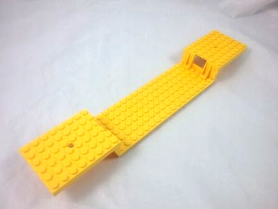 1x [Used] LEGO 2972b Yellow Train Base 6 x 34 Split-Level with Bottom Tubes