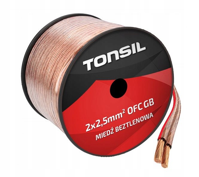 TONSIL Kabel głośnikowy 2x2,5mm OFC GB na metry Najwyższa jakość.
