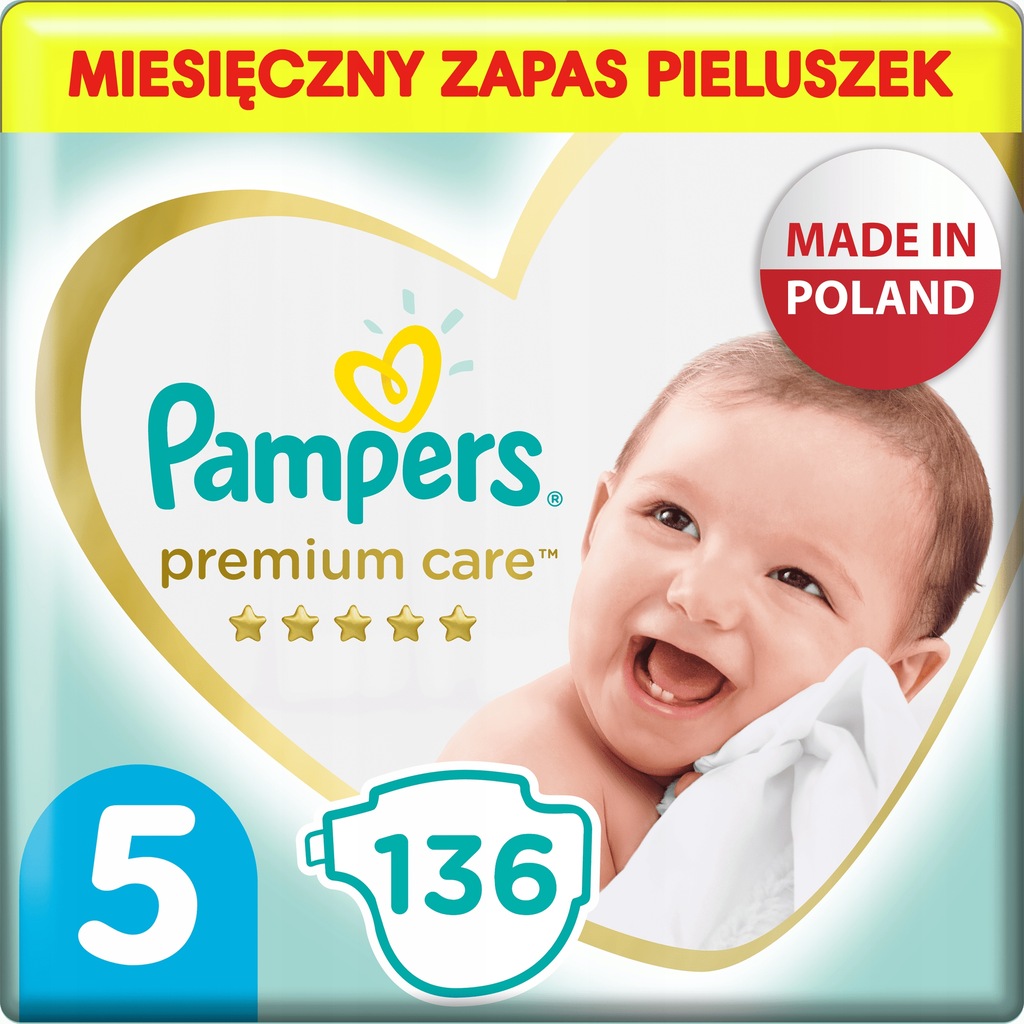 Купить Подгузники PAMPERS PREMIUM Care 5 Junior 136 шт.: отзывы, фото, характеристики в интерне-магазине Aredi.ru