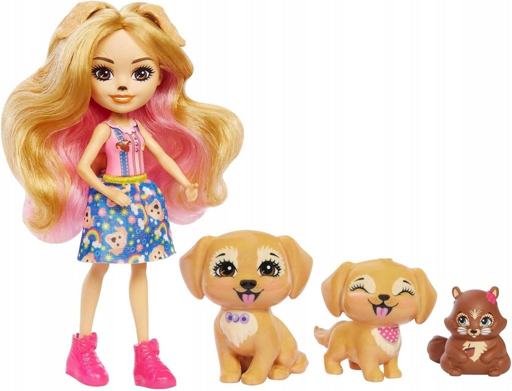 Lalka Mattel Enchantimals City Tails Gerika Golden Retriever Family