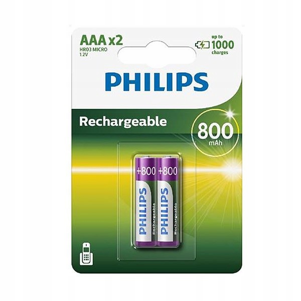 BATERIA PHILIPS AAA LR03 BLISTER 2SZT AKUMULATOR 8