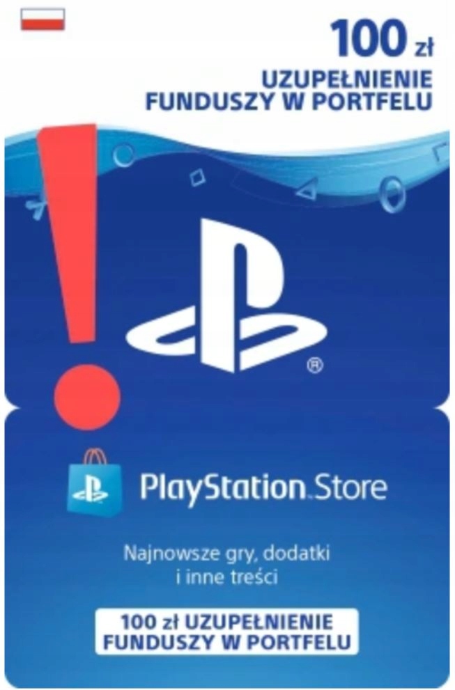 PlayStation Store PSN doładowanie 100 PLN - KLUCZ