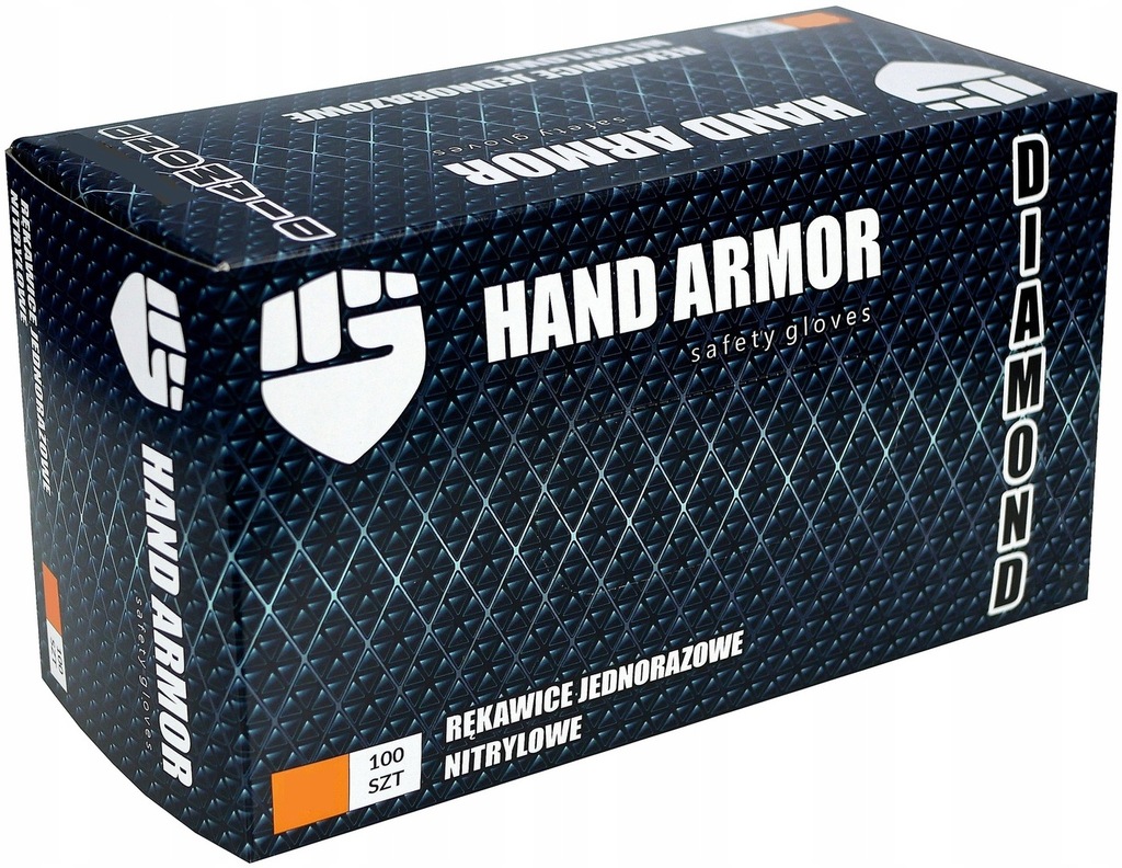 RĘKAWICZKI NITRYLOWE robocze Diamond czarne BHP Teksturowane 100szt rozm L