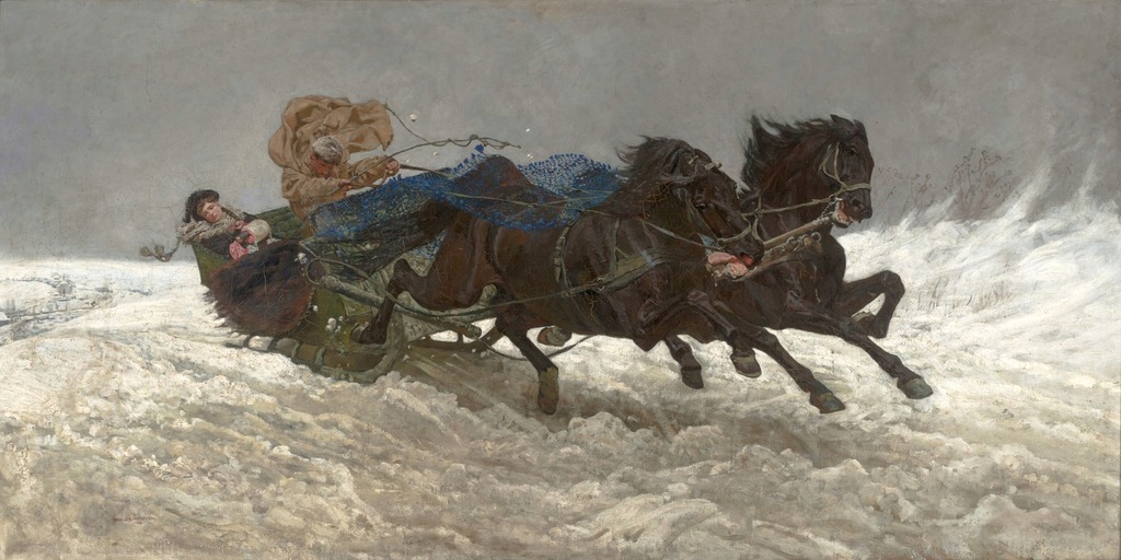 J.Chełmoński - Powrót z balu, Sanna - 120x60 cm obraz
