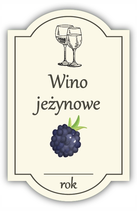 Wino JEŻYNOWE - etykieta na butelkę 1 szt.