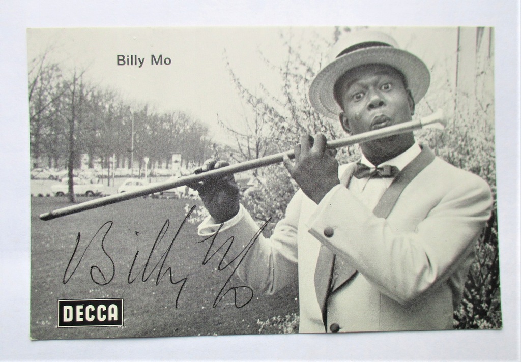 Pocztówka z autografem Billy Mo